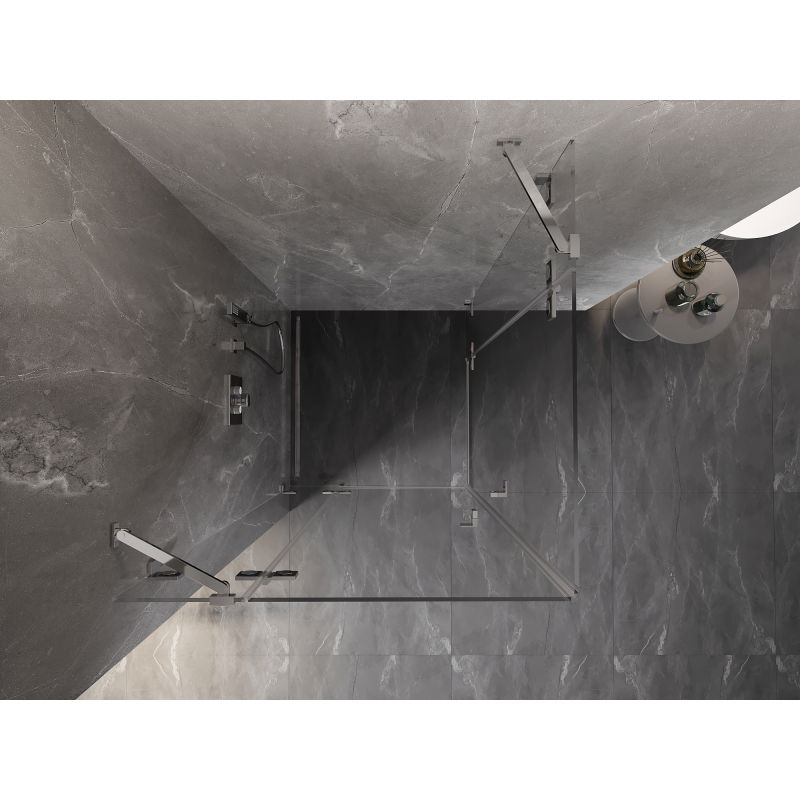 Mexen Lunar Duo sprchová kabína s otváracími dverami 120 x 120 cm, transparentná, chróm - 834-120L-120P-01-00