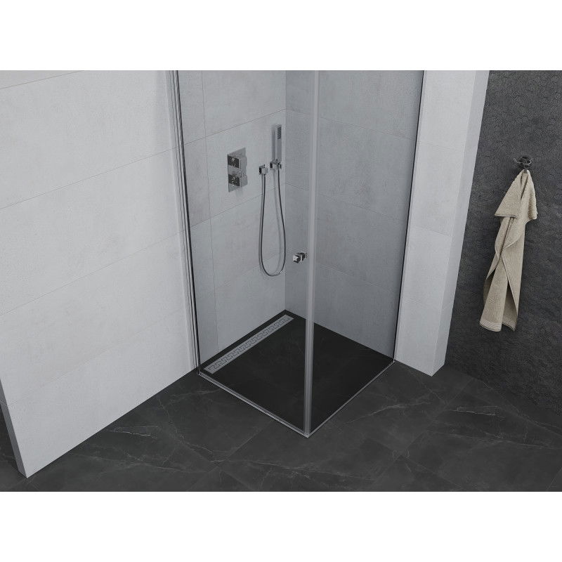 Mexen Pretoria sprchová kabína s otváracími dverami 80 x 80 cm, priehľadná, chróm - 852-080-080-01-00