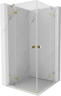 Mexen Lunar Duo sprchový kút 90 x 90 cm, priehľadný, zlatý - 834-090L-090P-50-00