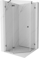 Mexen Lunar päťuholníková sprchová kabína výklopná ľavá 90 x 90 cm, transparentná, gun metal - 831-090L-090P-95-00-L