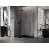 Mexen Lunar päťuholníková sprchová kabína s otočnými ľavými dverami 100 x 80 cm, transparentná, gun metal
