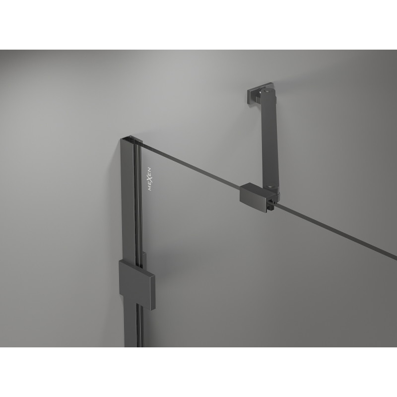 Mexen Lunar pentaľná sprchová kabína výklopná ľavá 100 x 100 cm, transparentná, gun metal - 831-100L-100P-95-00-L