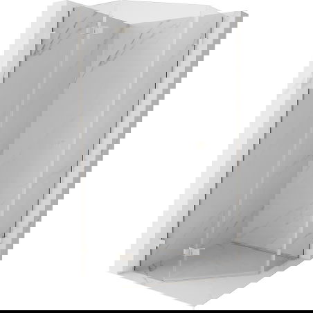 Mexen Lunar päťhranný sprchovací kút s ľavými dverami 80 x 80 cm, priehľadný, brúsený nikel - 831-080L-080P-97-00-L