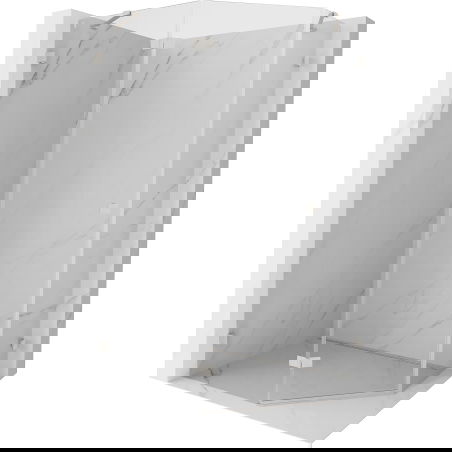 Mexen Lunar päťuholníková sprchová kabína, ľavá, 100 x 90 cm, transparentná, brúsený nikel - 831-100L-090P-97-00-L