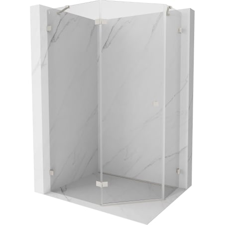 Mexen Lunar päťuholníková sprchová kabína s ľavým otváraním 100 x 90 cm, transparentná, brúsený nikel - 831-100L-090P-97-00-L