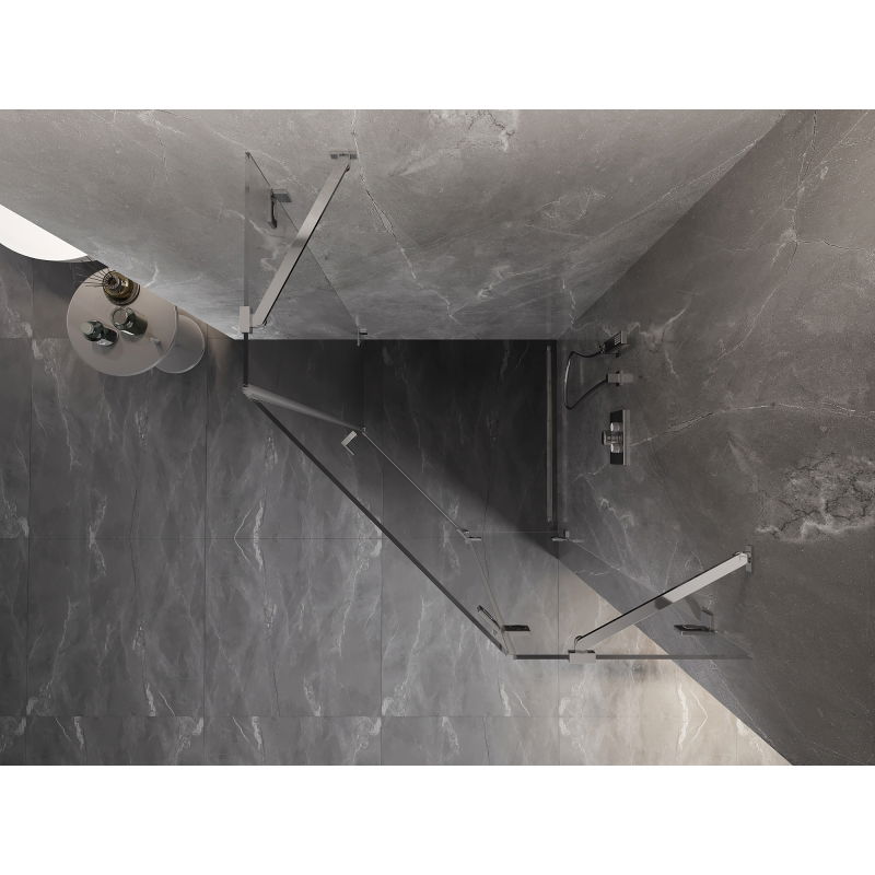 Mexen Lunar päťuholníkový sprchový kút pravý 80 x 80 cm, transparentný, chróm - 831-080P-080L-01-00-P