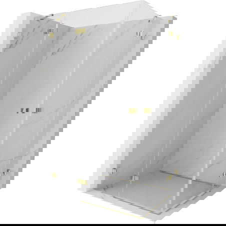 Mexen Lunar Duo sprchový kút s otváracími dverami 115 x 95 cm, priehľadný, zlatý - 834-115L-095P-50-00