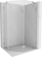 Mexen Lunar päťuholníková sprchová kabína sklápacia pravá 90 x 80 cm, transparentná, chróm - 831-090P-080L-01-00-P