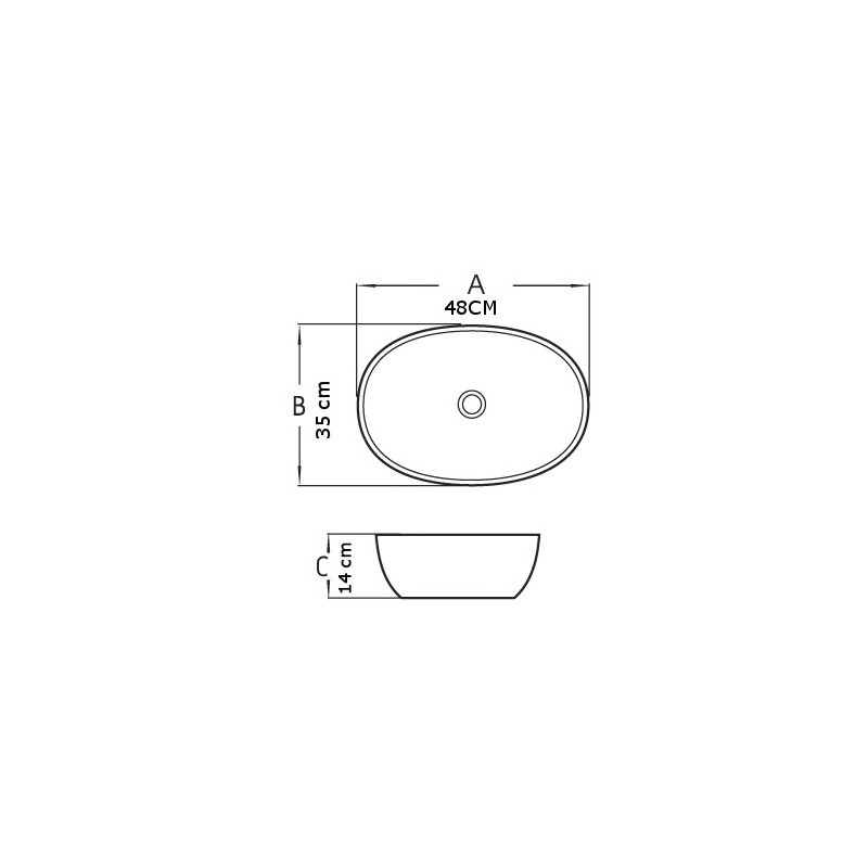 Mexen Viki umývadlo na dosku 48 x 35 cm, svetlošedá matná - 21054861