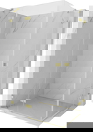 Mexen Lunar Duo sprchový kút s výklopnými dvermi ľavý 90 x 85 cm, transparentný, zlatý kartáčovaný - 834-090L-085P-55-00