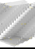 Mexen Lunar Duo sprchovací kút výklopný ľavý 100 x 80 cm, transparentný, zlatý kartáčovaný - 834-100L-080P-55-00