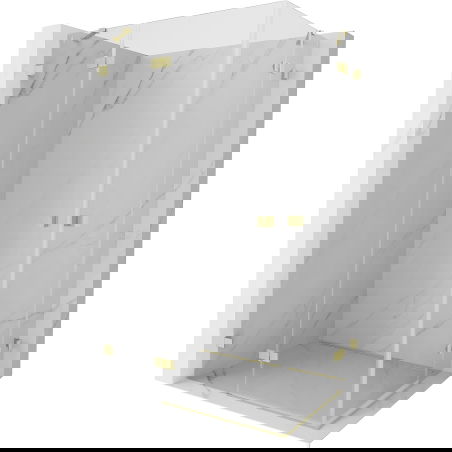 Mexen Lunar Duo sprchová kabína otočná ľavá 115 x 105 cm, transparentná, zlatá kartáčovaná - 834-115L-105P-55-00