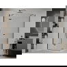Mexen Roma sprchový kút otvárací 110 x 80 cm, priehľadný, čierny + vanička Flat, biela - 854-110-080-70-00-4010B