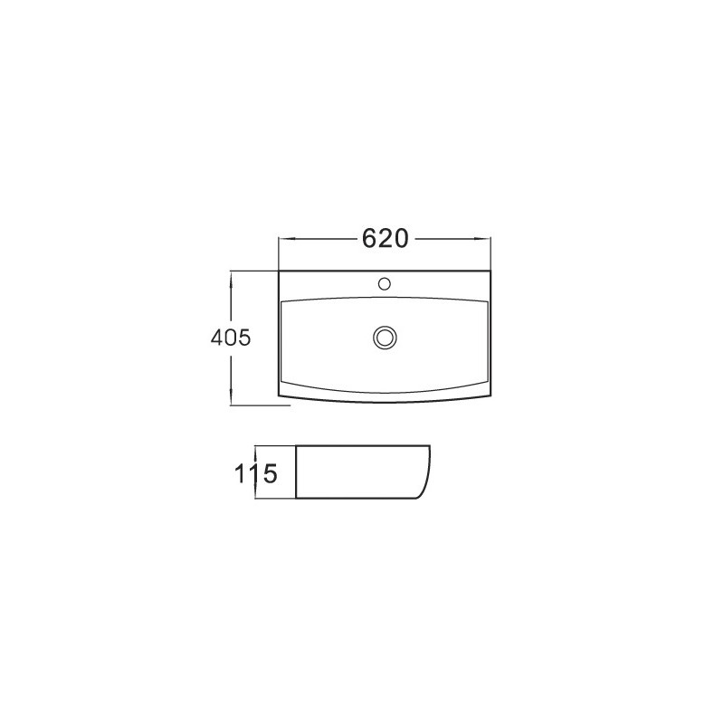Mexen Sally umývadlo na dosku 62 x 40 cm, biele - 21076200