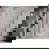 Mexen Roma sprchovací kút výklopný 120 x 90 cm, transparentný, čierny + brodzík Flat, biely - 854-120-090-70-00-4010B