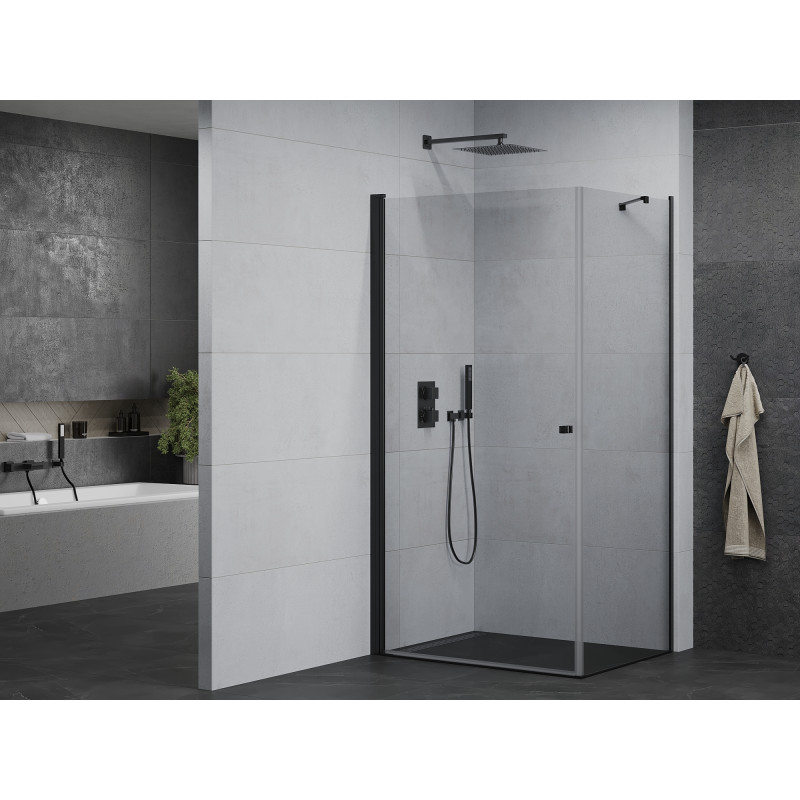 Mexen Pretoria otváracia sprchová kabína 70 x 90 cm, priehľadná, čierna - 852-070-090-70-00