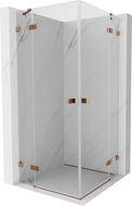 Mexen Lunar Duo sprchovací kút 110 x 110 cm, priehľadný, ružové zlato - 834-110L-110P-60-00