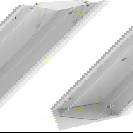 Mexen Lunar päťuholníková sprchová kabína otvárateľná pravá 100 x 100 cm, transparentná, zlatá - 831-100P-100L-50-00-P