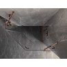 Mexen Lunar sprchová kabína päťuholníková otváracia pravá 100 x 80 cm, transparentná, ružové zlato