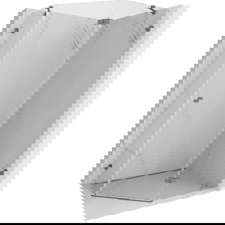 Mexen Lunar päťuholníková sprchová kabína pravá otváracia 100 x 80 cm, transparentná, gun metal - 831-100P-080L-95-00-P