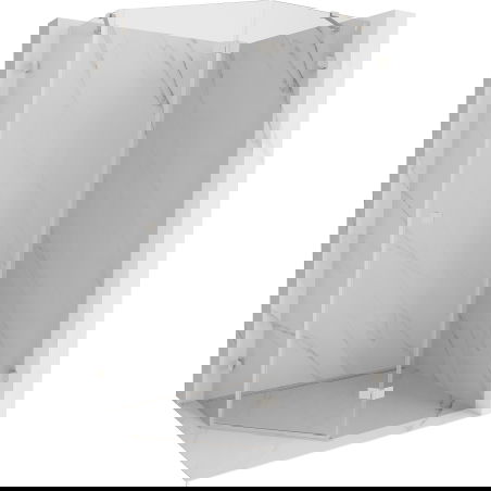 Mexen Lunar pravo otváraná päťhranná sprchová kabína 100 x 80 cm, transparentná, brúsený nikel - 831-100P-080L-97-00-P