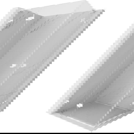 Mexen Lunar L Duo sprchovací kút s výklopnými dvermi vľavo 105 x 80 cm, transparentný, biely - 834L-105L-080P-20-00