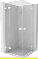 Mexen Lunar L Duo sprchovací kút 110 x 110 cm, transparentný, biely - 834L-110L-110P-20-00