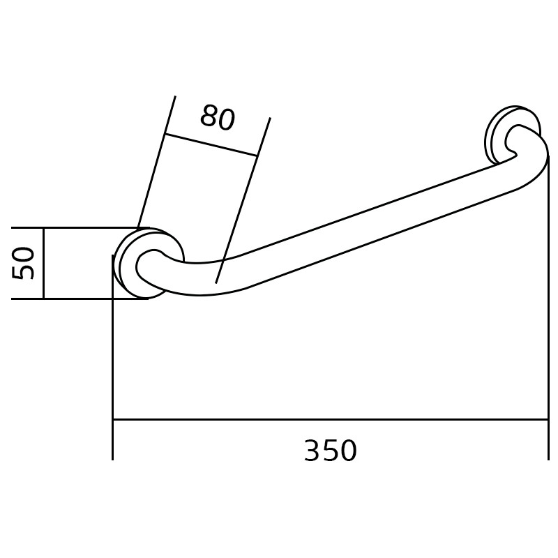 Mexen nástenné madlo 35 cm, čierne - 70101630-70