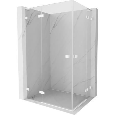 Mexen Lunar L Duo sprchovací kút otvárací 115 x 75 cm, transparentný, biely - 834L-115L-075P-20-00