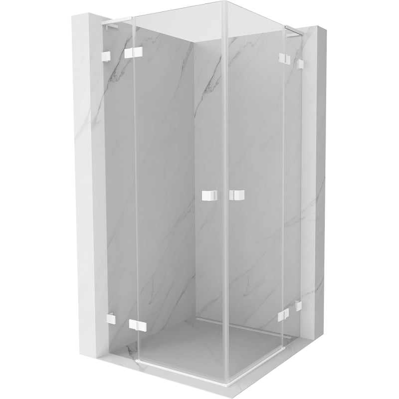 Mexen Lunar L Duo sprchový kút dvojkrídlový 115 x 115 cm, transparentný, biely - 834L-115L-115P-20-00