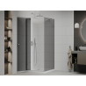 Mexen Roma otváracia sprchová kabína 80 x 80 cm, grafit, chróm + vanička Flat, biela - 854-080-080-01-40-4010