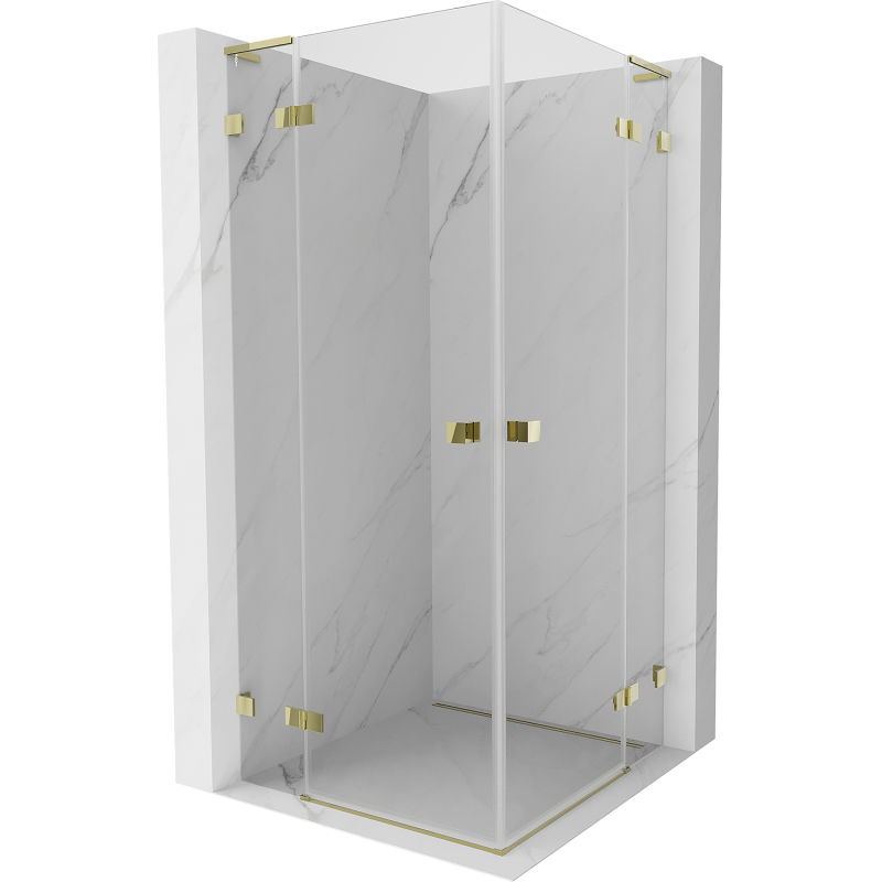 Mexen Lunar L Duo sprchový kút s obojstrannými dverami 95 x 95 cm, priehľadný, zlatý - 834L-095L-095P-50-00