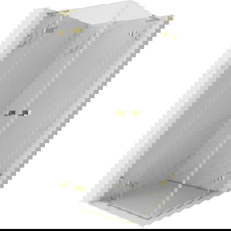 Mexen Lunar L Duo sprchový kút s obojstrannými dverami 95 x 95 cm, priehľadný, zlatý - 834L-095L-095P-50-00