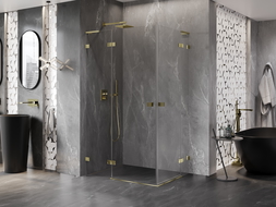 Mexen Lunar L Duo sprchová kabína kyvná 110 x 85 cm, priehľadná, zlatá - 834L-110L-085P-50-00