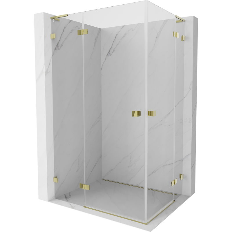 Mexen Lunar L Duo sprchový kút otvárací 120 x 105 cm, transparentný, zlatý - 834L-120L-105P-50-00