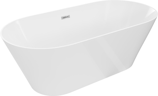 Mexen Luna Slim voľne stojaca vaňa 170 x 75 cm, biela, prepad chróm - 52041707500-01