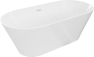 Mexen Luna Slim voľne stojaca vaňa 170 x 75 cm, biela, biely preliv - 52041707500-20