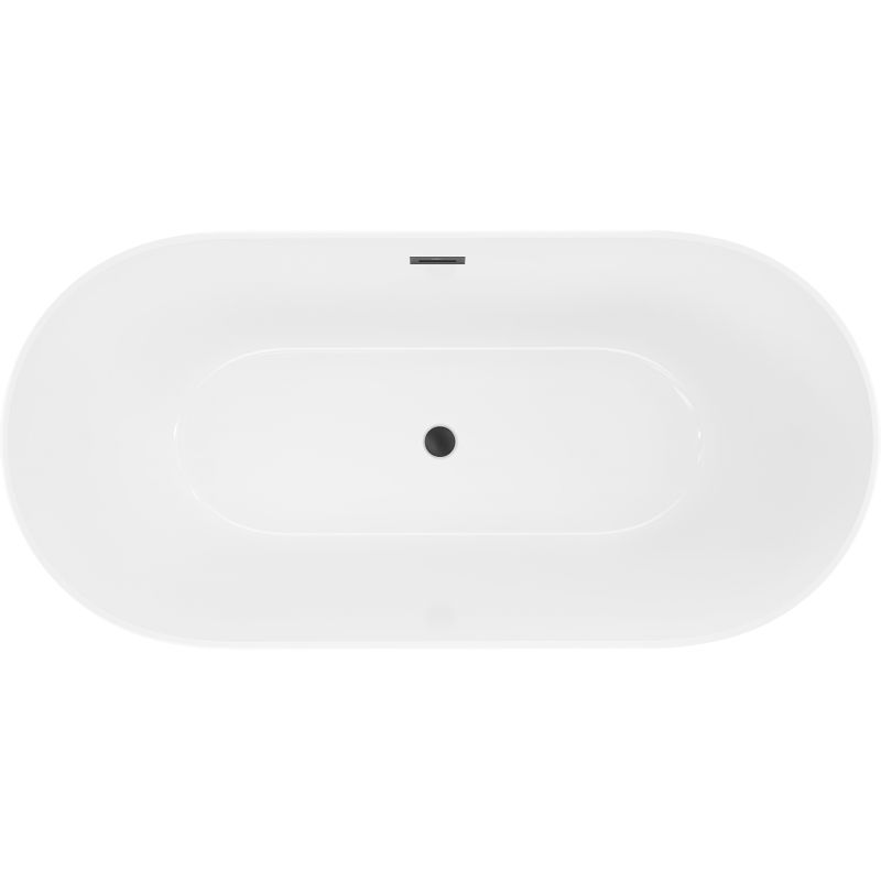 Mexen Luna Slim voľne stojaca vaňa 170 x 75 cm, biela, čierny prepad - 52041707500-70