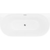 Mexen Oval Slim samostatne stojaca vaňa pri stene 170 x 80 cm, biela, prepadový chróm - 52661708000-01
