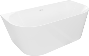 Mexen Oval Slim voľne stojaca pri stene 170 x 80 cm, biela, prepad biely - 52661708000-20