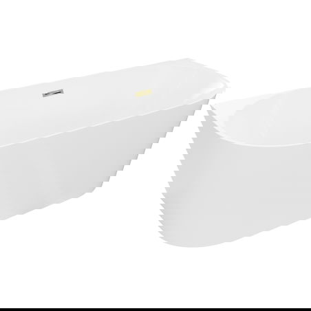 Mexen Oval Slim voľne stojaca priliehavá vaňa 170 x 80 cm, biela, prepad zlatý - 52661708000-50