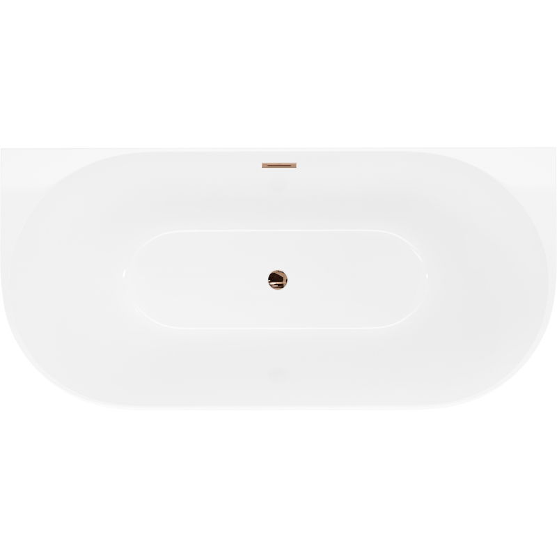 Mexen Oval Slim voľne stojaca pri stene 170 x 80 cm, biela, prepad ružové zlato - 52661708000-60