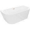 Mexen Oval Slim voľne stojaca kúpeľová vaňa pri stene 170 x 80 cm, biela, prepad brúsená meď - 52661708000-65
