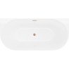 Mexen Oval Slim voľne stojaca kúpeľová vaňa pri stene 170 x 80 cm, biela, prepad brúsená meď - 52661708000-65