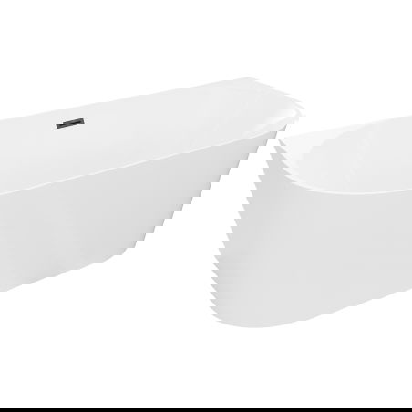 Mexen Oval Slim voľne stojaca vaňa pri stene 170 x 80 cm, biela, čierny prepad - 52661708000-70