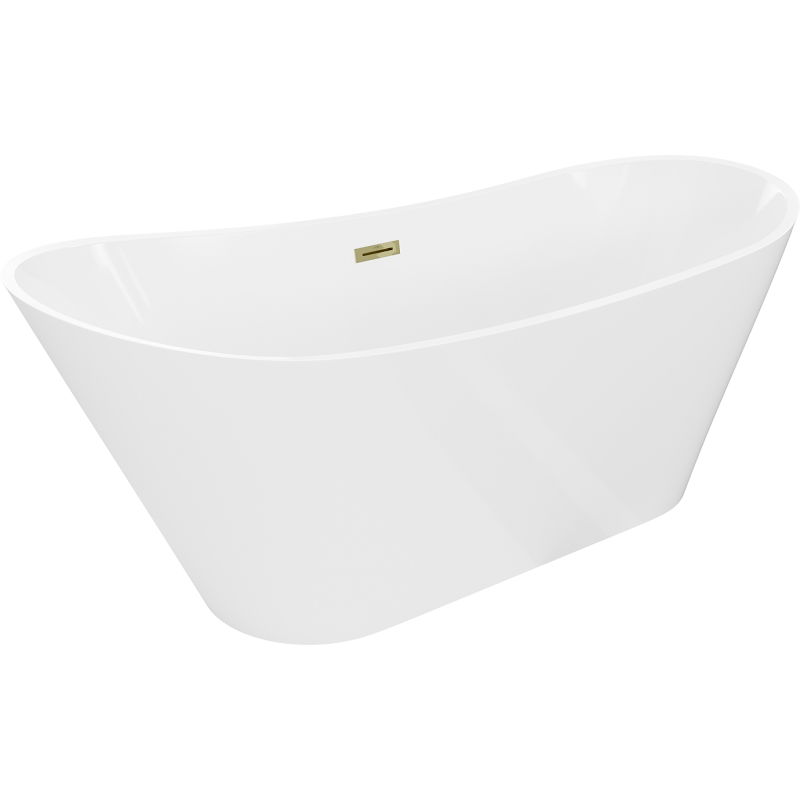 Mexen Dora voľne stojaca vaňa 150 x 75 cm, biela, prepad zlatý - 52071507500-50
