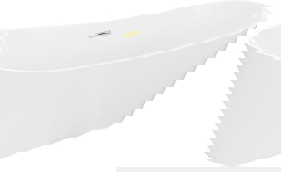 Mexen Dora samostatne stojaca vaňa 150 x 75 cm, biela, prepad zlatý kartáčovaný - 52071507500-55