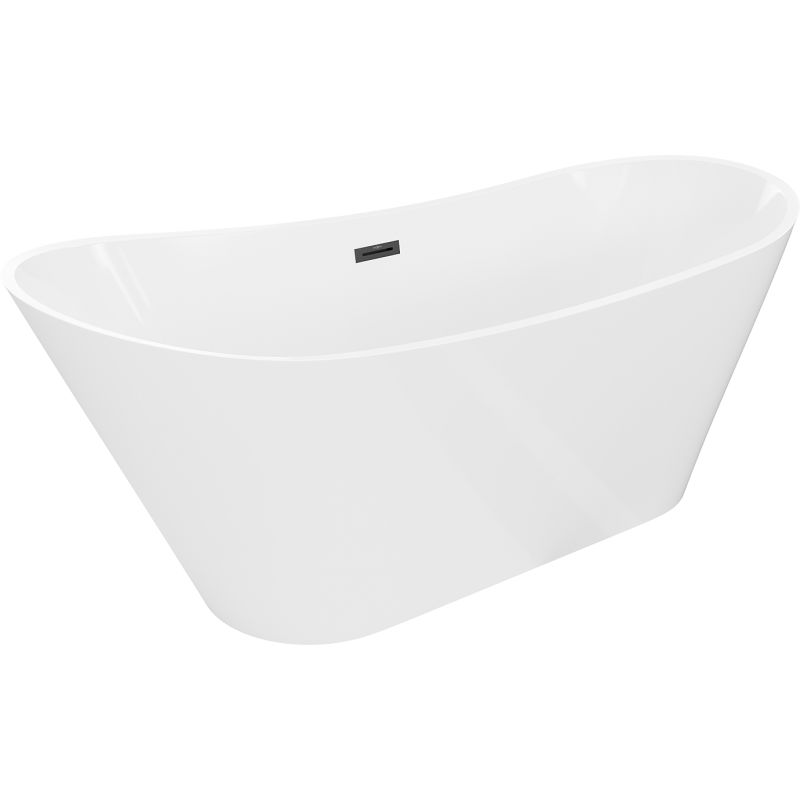 Mexen Dora voľne stojaca vaňa 150 x 75 cm, biela, čierny prepad - 52071507500-70