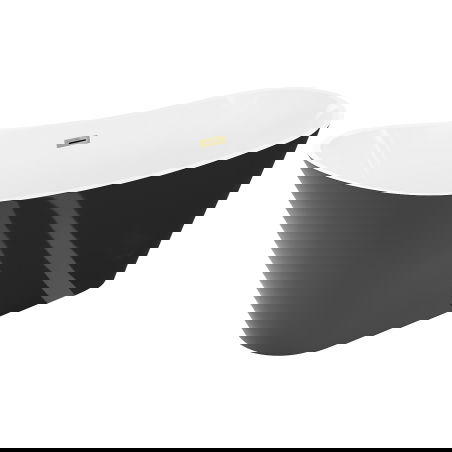 Mexen Dora voľne stojaca vaňa 150 x 75 cm, biela/čierna, zlatý prepad - 52071507575-50