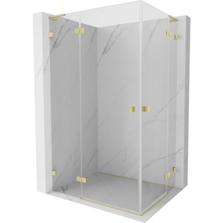 Mexen Lunar L Duo sprchový kút skladací 85 x 70 cm, transparentný, brúsené zlato - 834L-085L-070P-55-00